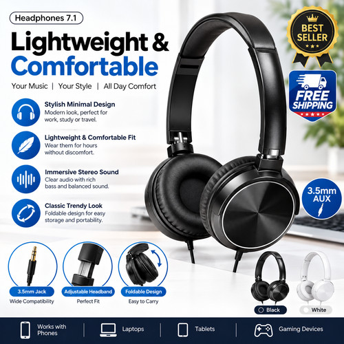 Wired headphones 5mm - wired, stereo